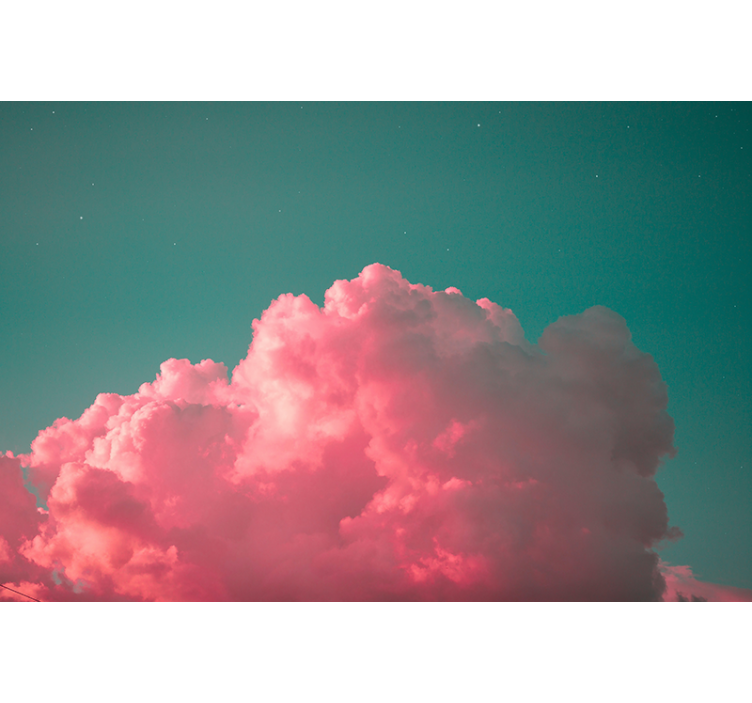 Fototapete Wohnzimmer Himmel Rosa Wolken - TenStickers