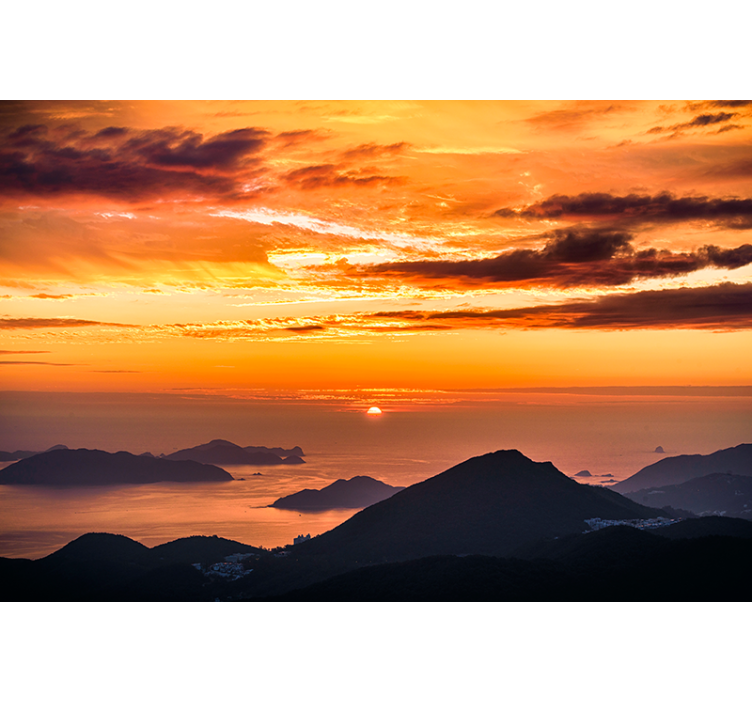 Fototapete landschaft sonnenuntergang über dem ozean - TenStickers