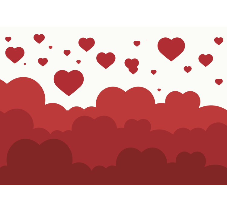 Fototapete liebe mit schwebenden herzwolken - TenStickers