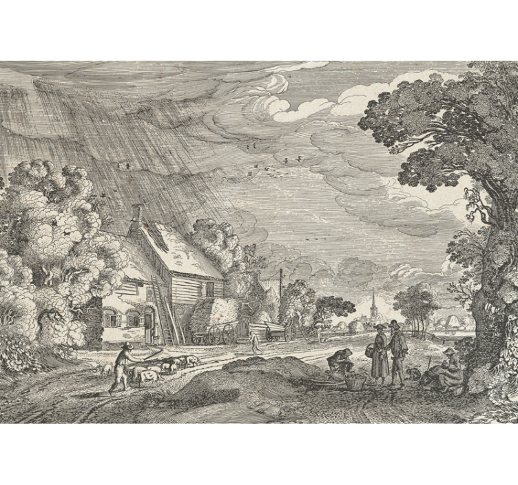 Fototapete landschaft ländliche szenerie darstellung - TenStickers