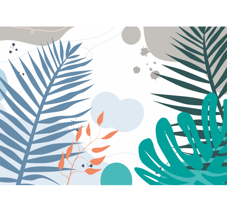 Fototapete natur mit stilisierten blattmotiven - TenStickers