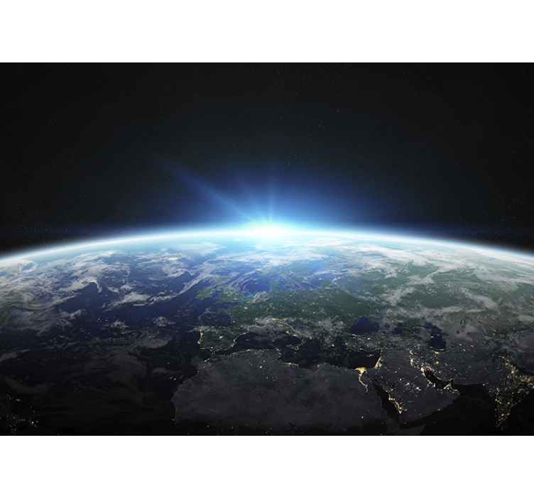 Fototapete Weltraum erde horizont glühen - TenStickers
