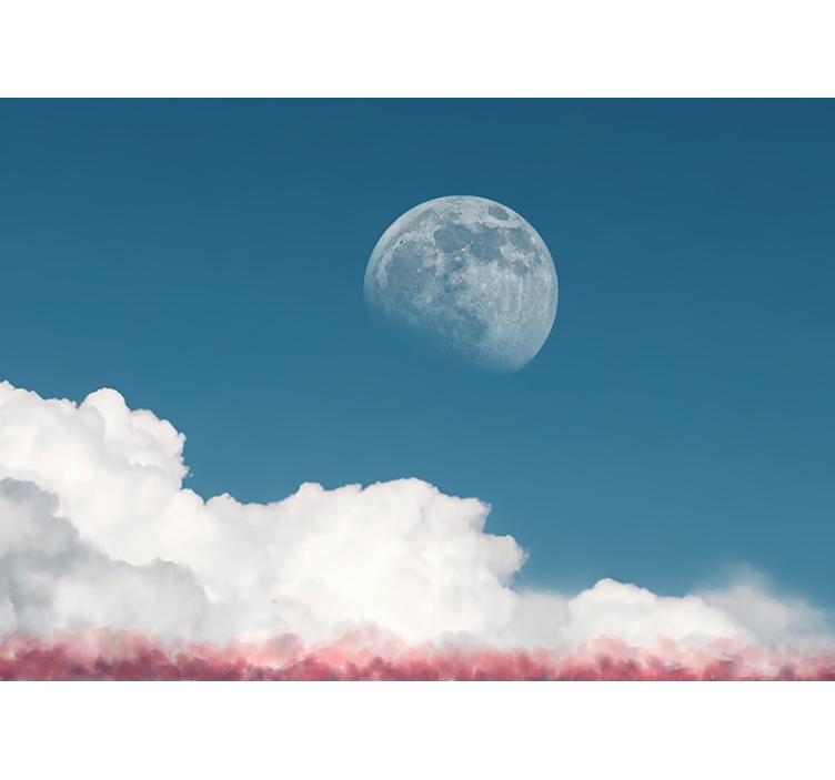 Fototapete himmel mit blick auf den mond und wolken - TenStickers