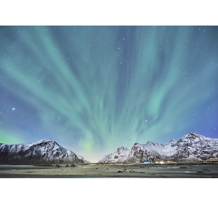 Fototapete berge nordlichter erlebnis - TenStickers