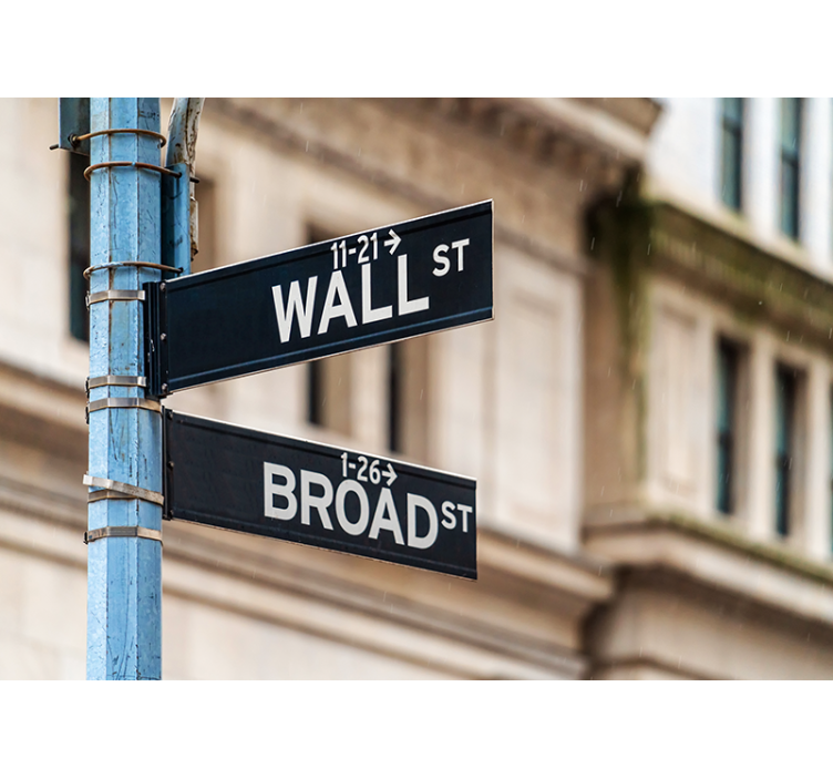 Fototapete städte mit wall street schild - TenStickers
