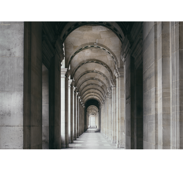 3D Tapete Wohnzimmer Alte Zementbögen Tiefe - TenStickers