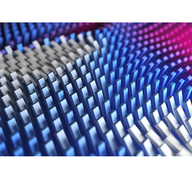 Fototapete abstrakt mit strukturierten geometrischen wellen - TenStickers