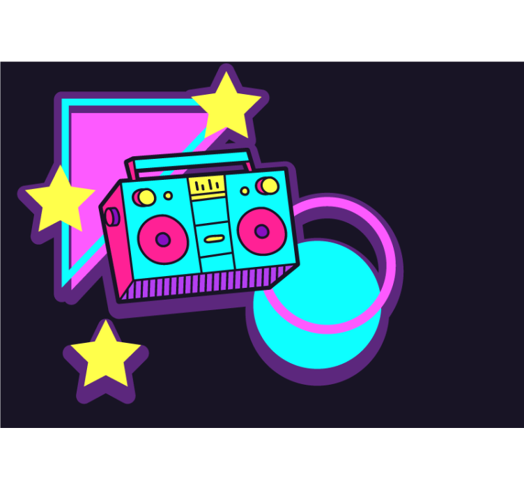 Fototapete musik retro boombox elemente - TenStickers