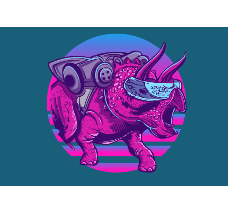 Fototapete tiere futuristischer triceratops - TenStickers