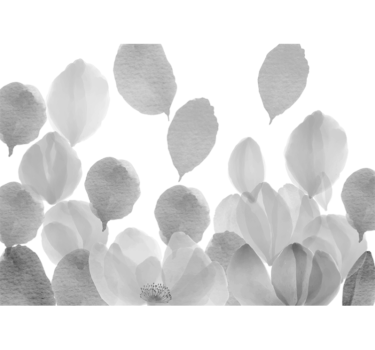 Fototapete mohnblumen im eleganten blattdesign - TenStickers