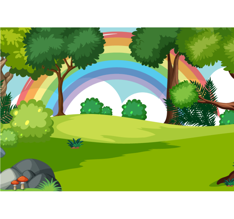 Fototapete Kinderzimmer Regenbogen im Wald - TenStickers