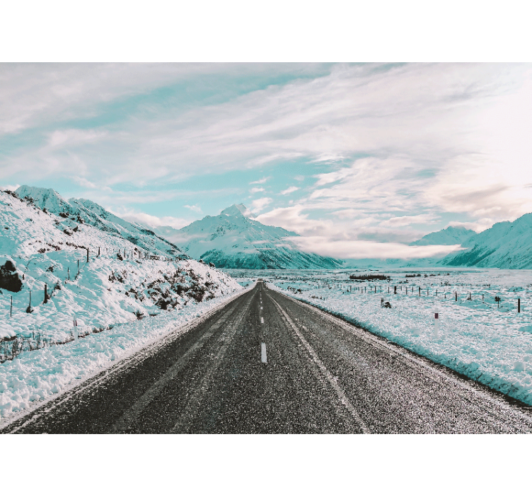 Fototapete landschaft eiskalter bergpfad - TenStickers