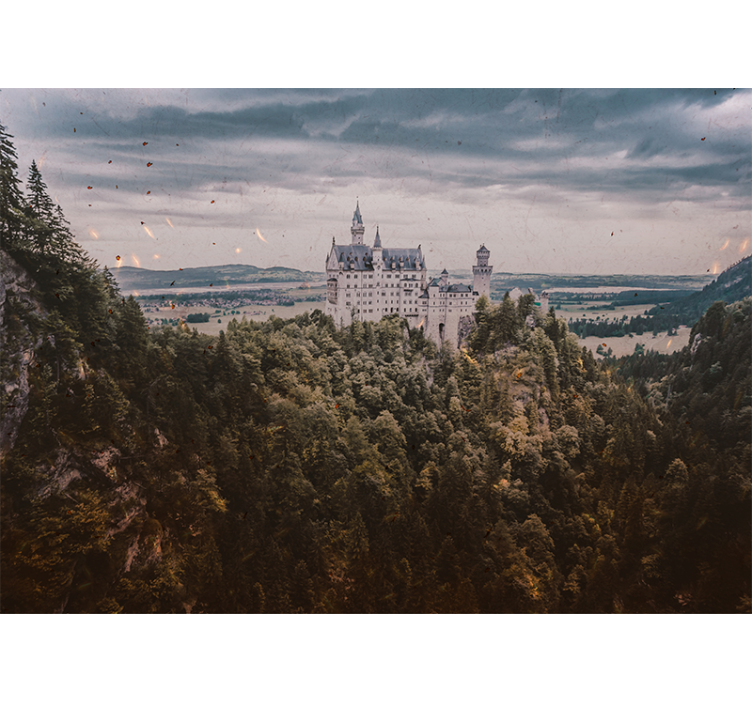 Fototapete landschaft schloss auf dem berg - TenStickers