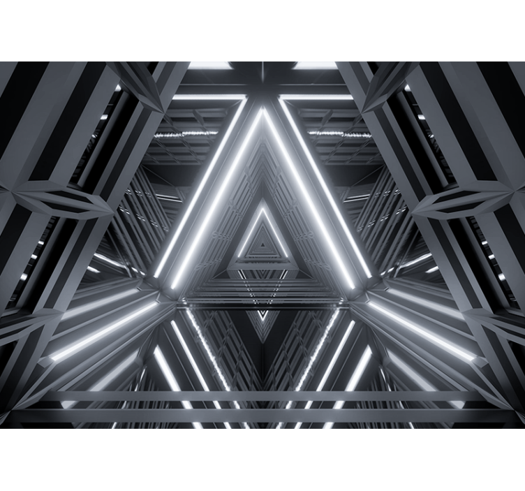 Fototapete abstrakt mit leuchtendem dreiecksdesign - TenStickers