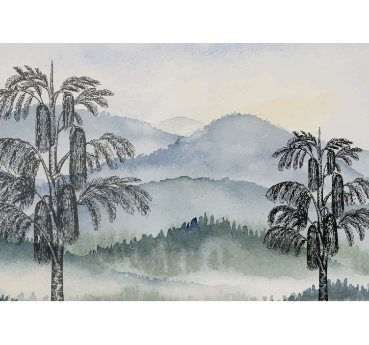 Fototapete wald gebirgslandschaft - TenStickers