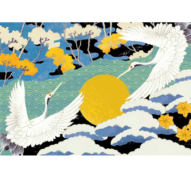 Fototapete Natur kräne und sonne - TenStickers