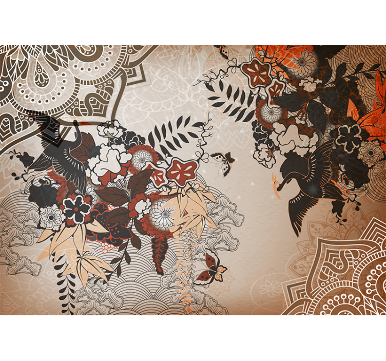 Fototapete mandala mit floralen mustern - TenStickers