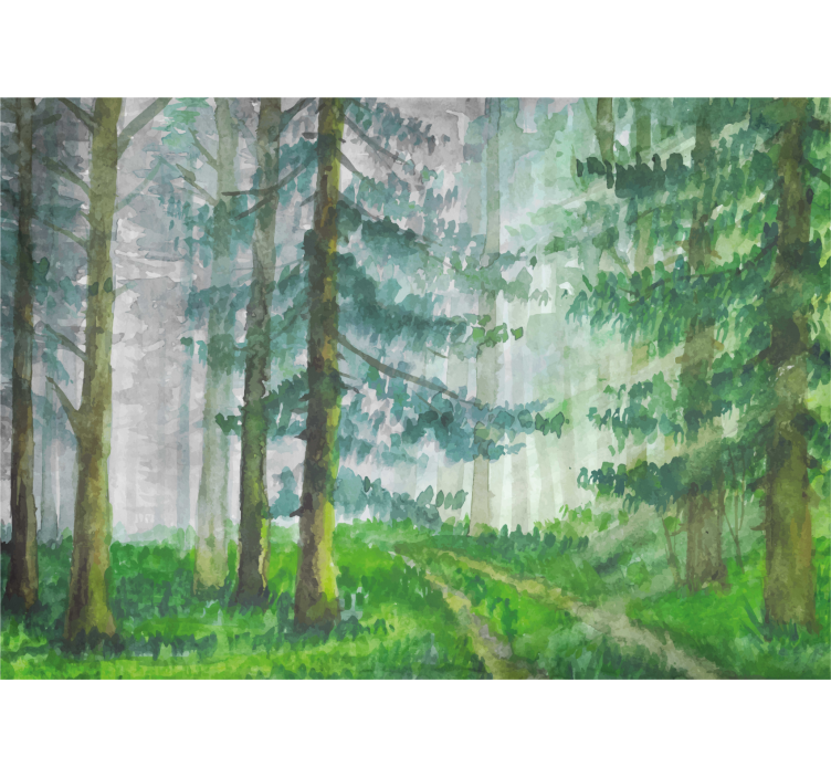 Tapete wald mit detail eines waldwegs - TenStickers