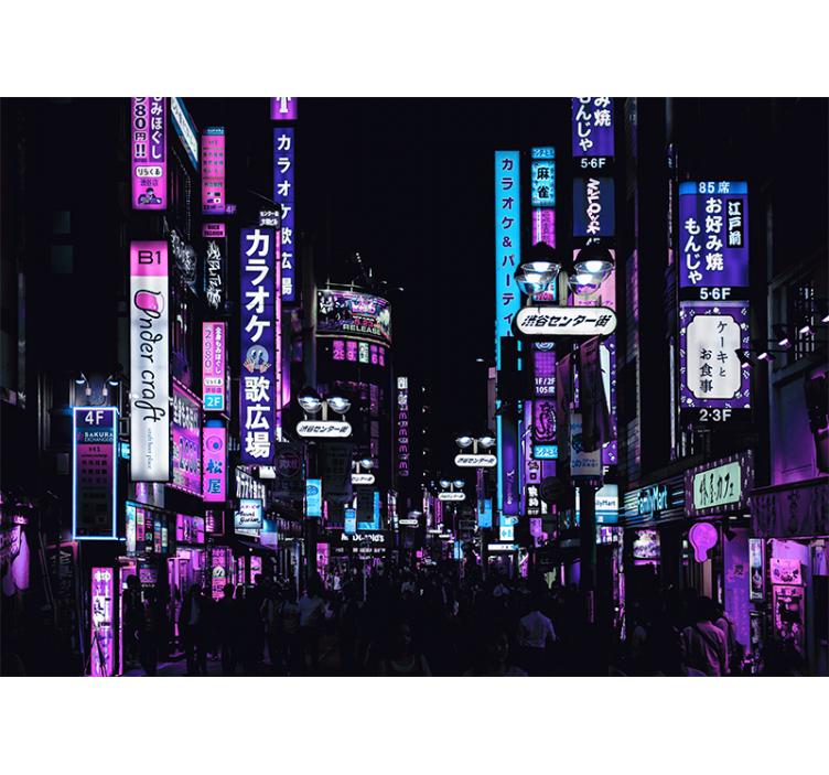 Fototapete städte neon tokyo straßen - TenStickers