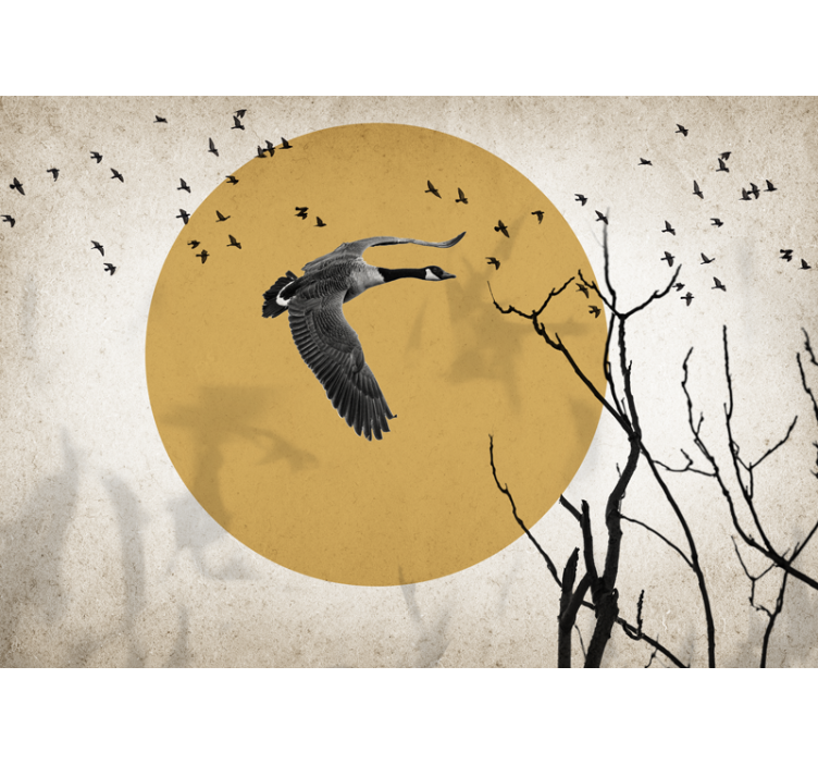 Fototapete tiere fliegende gans silhouette - TenStickers