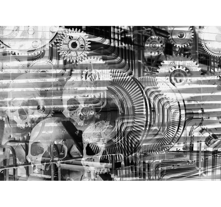 Fototapete abstrakt mit mechanischen schädelmustern - TenStickers
