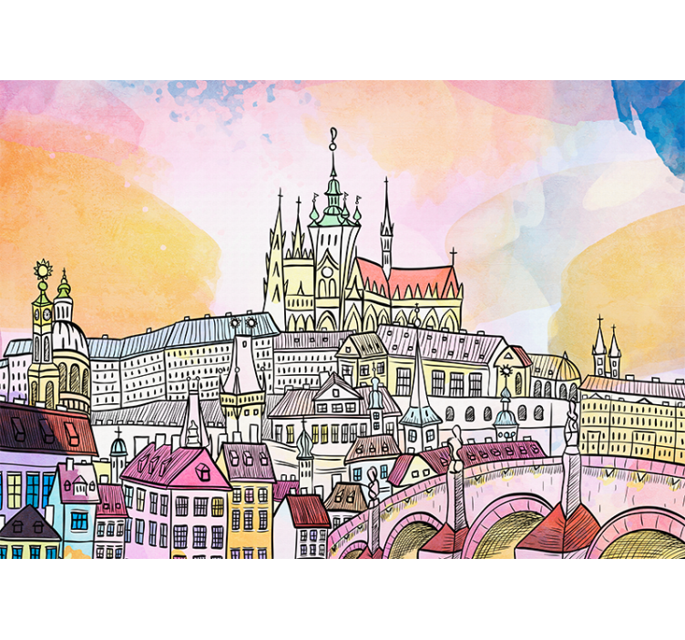Fototapete städte prag schloss blick - TenStickers