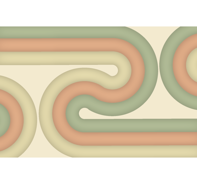 Fototapete Wohnzimmer geschwungenes retro-muster - TenStickers