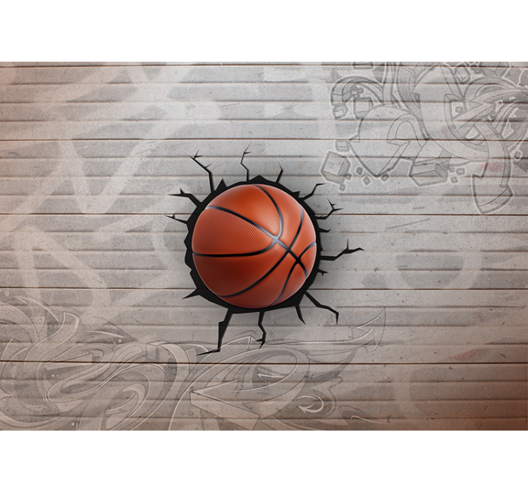 3D Tapete Basketball Graffiti - TenStickers