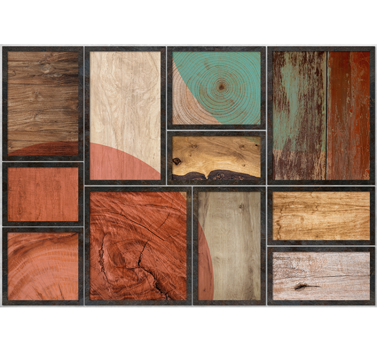 Fototapete Original Rahmen mit Holz - TenStickers