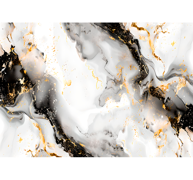 Fototapete Abstrakt Schwarz-Weiß-Marmormuster - TenStickers