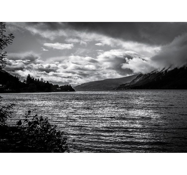 Fototapete Landschaft monochromer seeblick - TenStickers