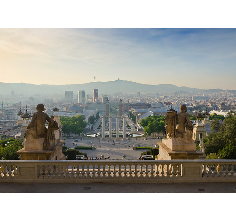 Fototapete barcelona panoramaansicht - TenStickers