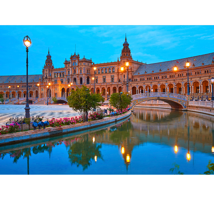 Fototapete Städte spanischer Plaza - TenStickers