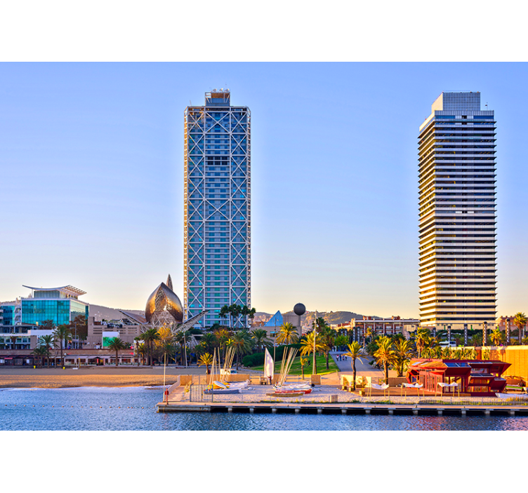 Fototapete Städte Barcelona Küstenblick - TenStickers