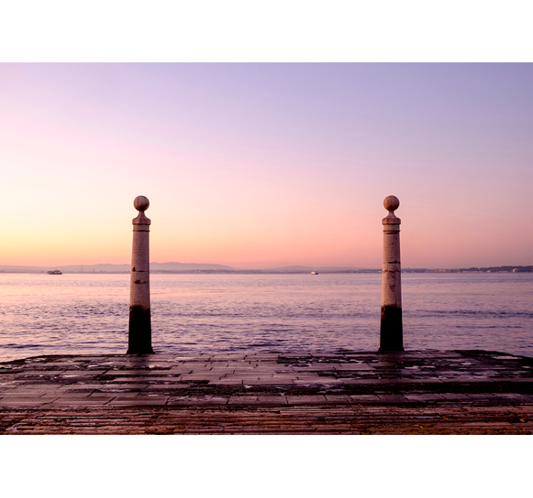 Fototapete Landschaft sonnenuntergang pier aussicht - TenStickers