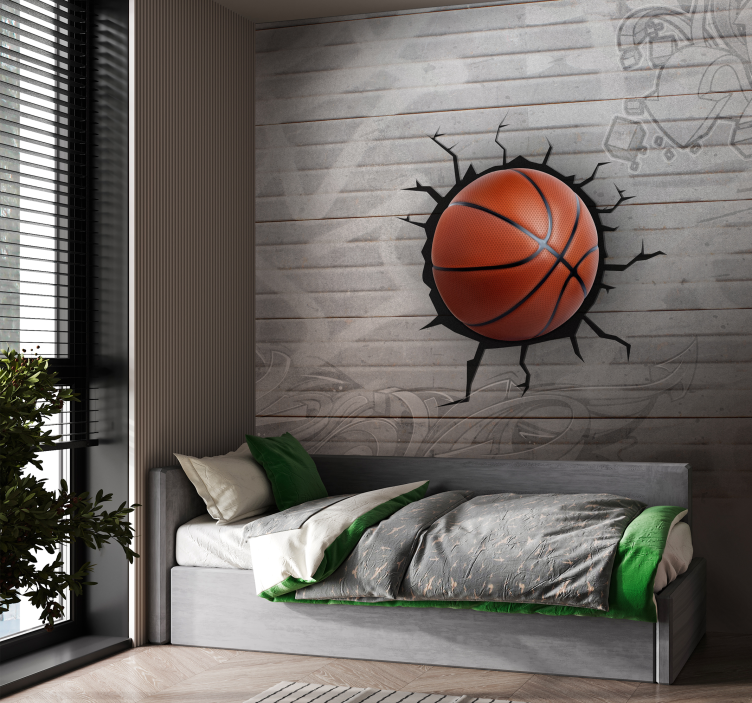 3D Tapete Basketball Graffiti - TenStickers