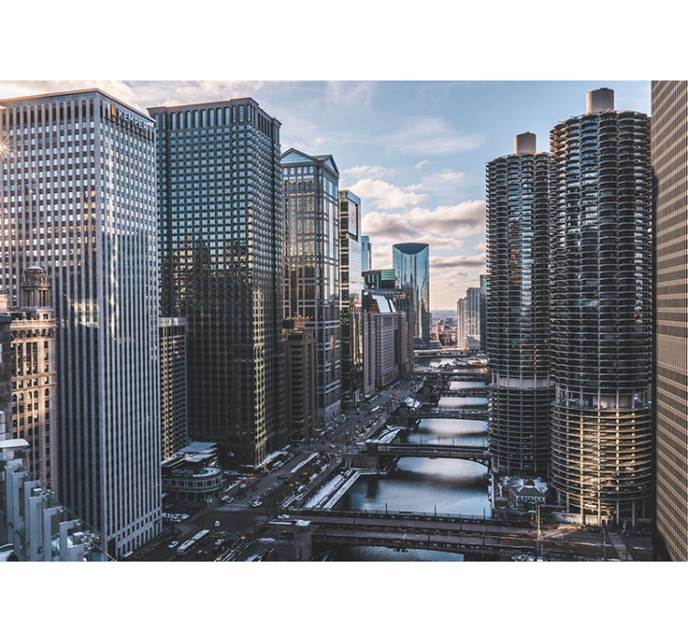 Chicago Fototapete Städte Luft Perspektive - TenStickers