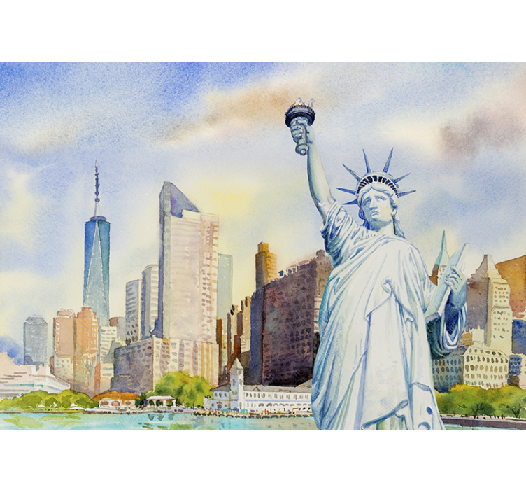 Fototapete New York skyline der freiheitsstatue - TenStickers