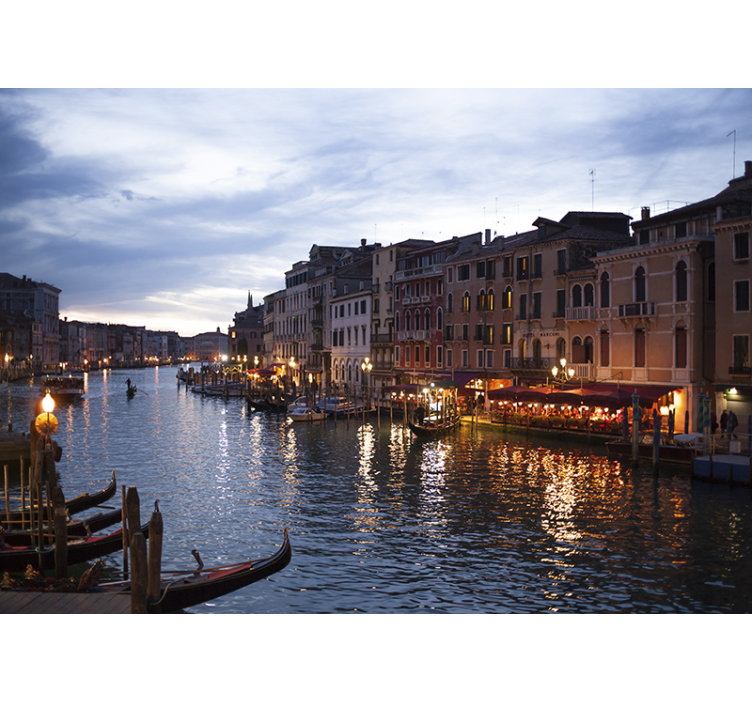 Fototapete Städte venezianischer kanal bei nacht - TenStickers