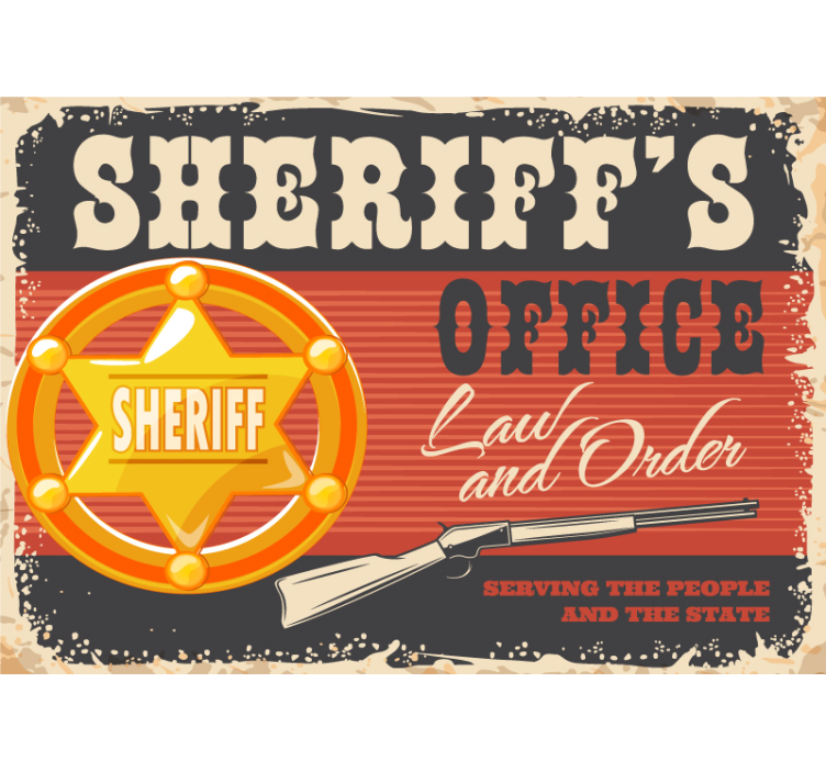 Fototapete Vintage schild des sheriffs - TenStickers