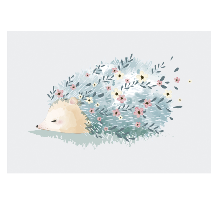 Fototapete Kinderzimmer blumiger Igel - TenStickers