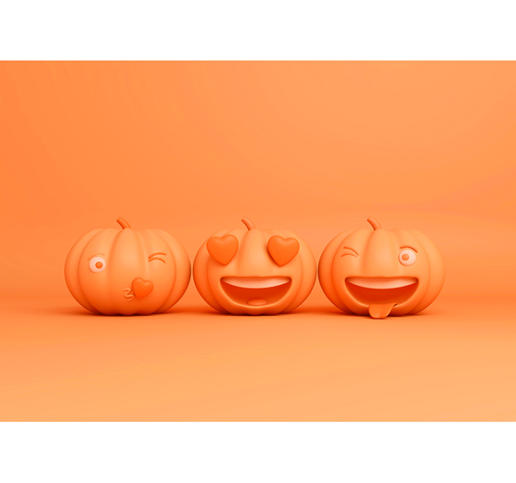 Fototapete Halloween lustige kürbisgesichter - TenStickers