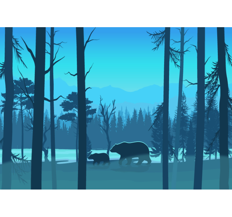 Fototapete Kinderzimmer Bärenfamilie - TenStickers