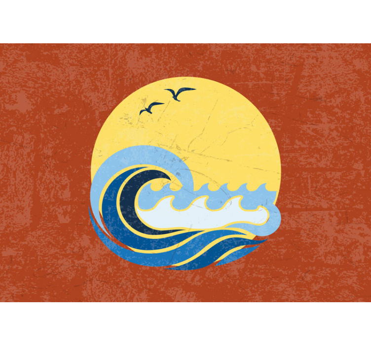 Fototapete Meer sonnenuntergangswellenszene - TenStickers