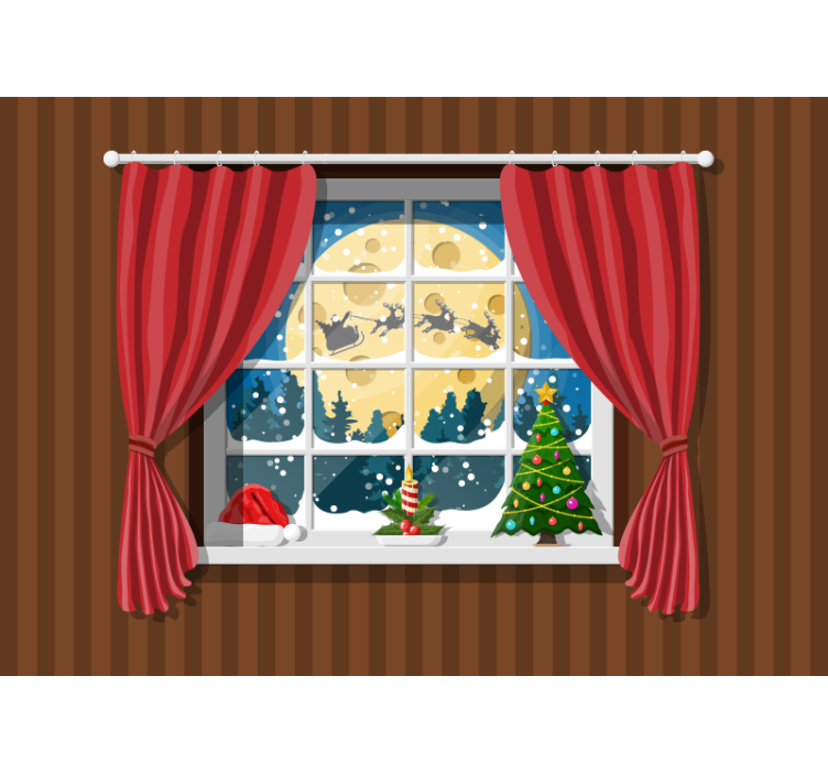 Fototapete weihnachten festliche fensterszene - TenStickers