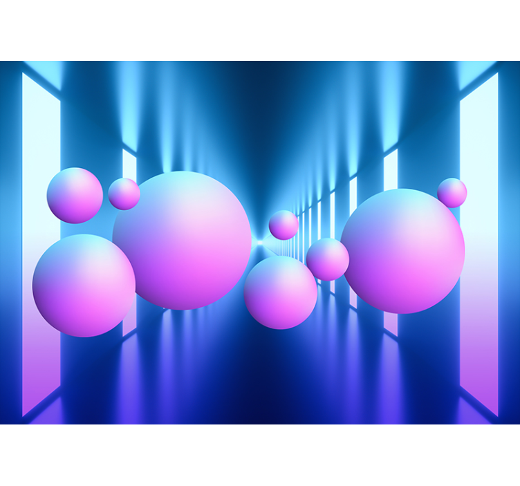 Fototapete abstrakt schwebende kugeln illusion - TenStickers