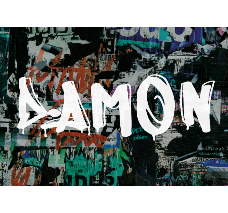 Tapete Jugendzimmer urbaner Stil mit Namen - TenStickers