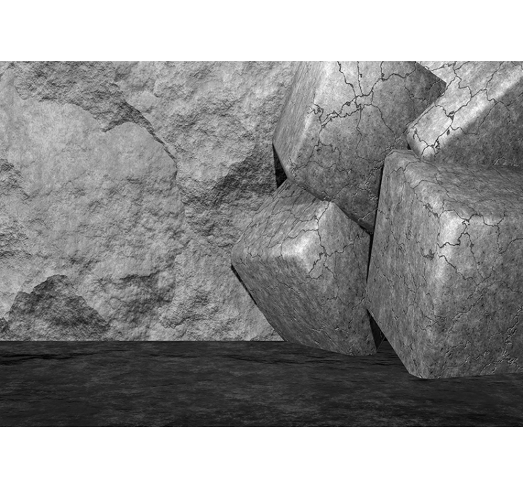 Fototapete steinoptik mit rissigen steinblöcken - TenStickers