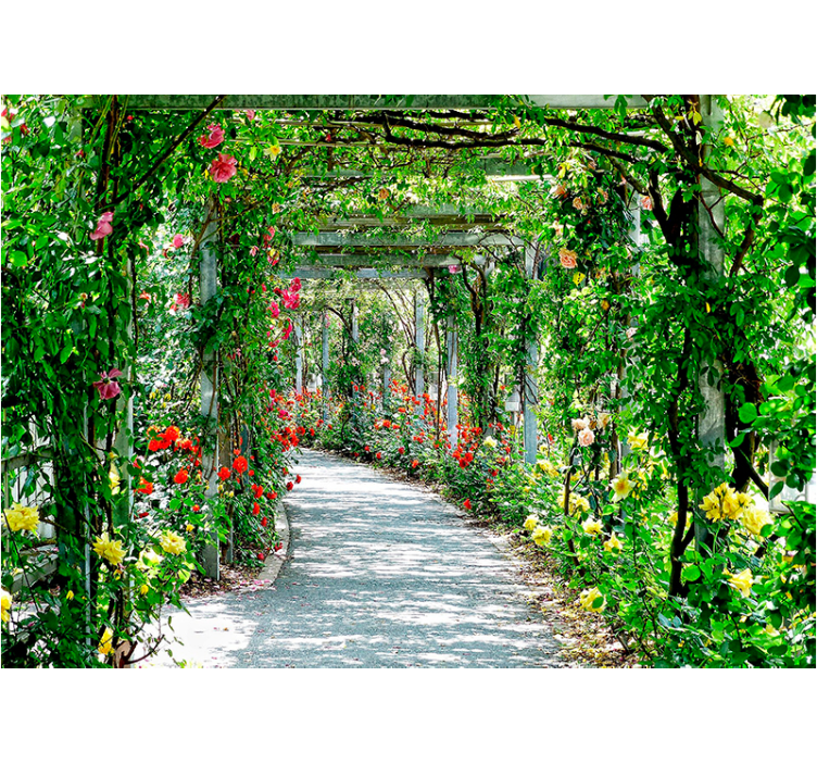 Fototapete Blumen üppige blumenarkade - TenStickers