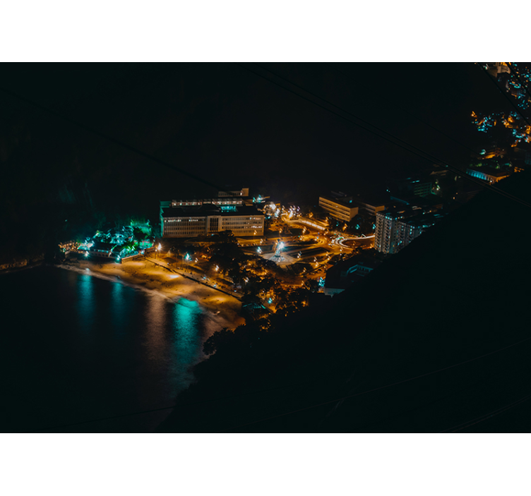 Fototapete städte nachtsicht auf die skyline - TenStickers